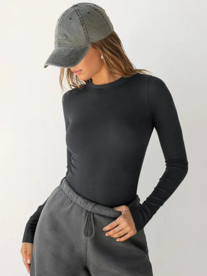 Threaded Double-Layer Long-Sleeved T-Shirt