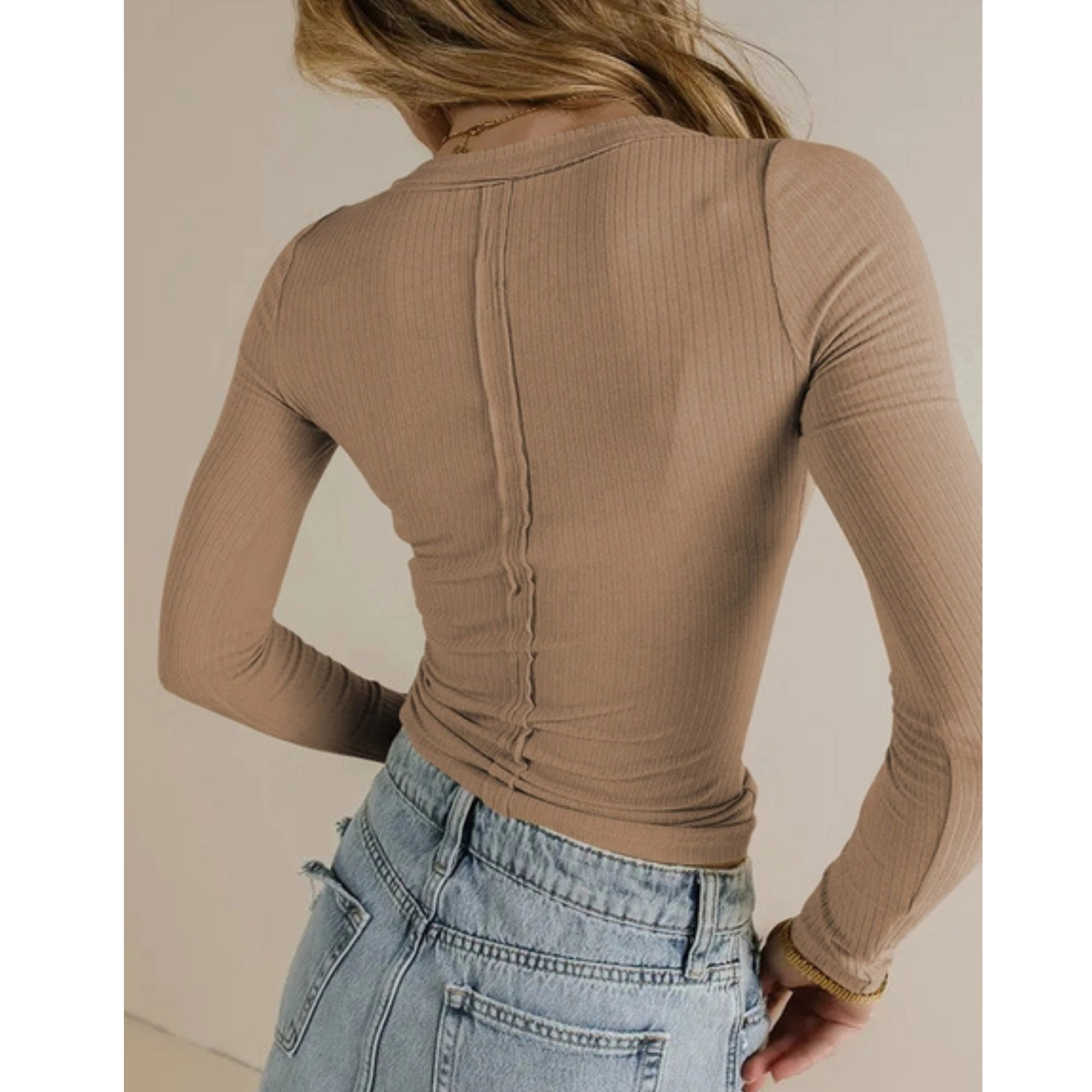 Solid Color Slim Fit Top