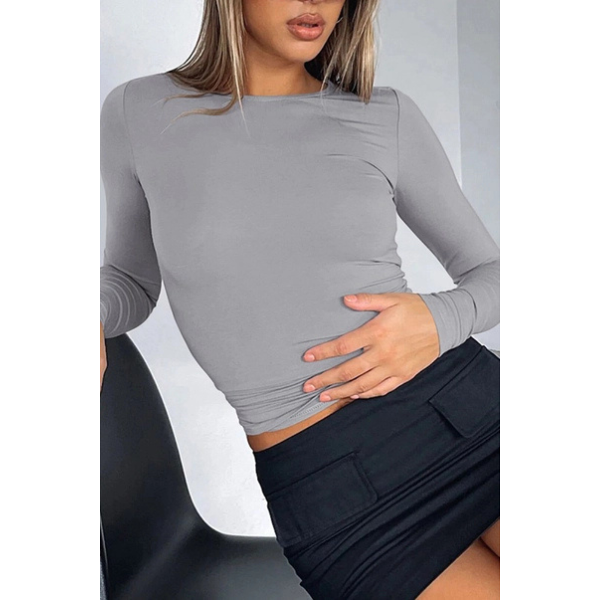Casual Long Sleeve Round Neck T-Shirt